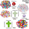 800Pcs 4 Styles Cross Theme Acrylic Beads MACR-PA0001-45D-2