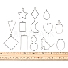 26Pcs 13 Styles Rack Plating Alloy Open Back Bezel Pendants FIND-FS0003-72-5