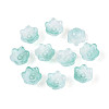 Transparent Spray Painted Glass Bead Caps A-GLAA-Q089-002A-001-1