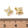 Brass Micro Pave Clear Cubic Zirconia Beads CU-CBAC675-01G-3