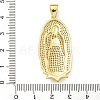 Virgin Mary Theme Rack Plating Brass Micro Pave Clear Cubic Zirconia Pendants KK-Z067-06G-06-3