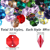 80Pcs 8 Colors Electroplate Glass Links Connectors EGLA-SC0001-29-2