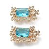 Brass & Cubic Zirconia & Glass Watch Band Clasps KK-G523-01G-1