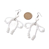 Bowknot with Star Natural Shell & Glass Seed Dangle Earring EJEW-MZ00123-3