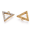 Brass Micro Pave Clear Cubic Zirconia Charms ZIRC-Q002-150C-NF-1