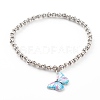 Alloy Enamel Butterfly Charm Bracelets BJEW-JB06075-01-1