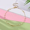 Faceted Glass Beaded Anklets AJEW-AN00379-03-5