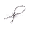 304 Stainless Steel Rolo Chains Slider Ring Findings RJEW-JR00443-02-3
