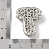 Rack Plating Brass Micro Pave Clear Cubic Zirconia Pendants ZIRC-U002-P-T-3