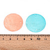 Spray Painted Natural Capiz Shell Disc Links Connector Charms SSHEL-T017-32M-3