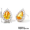 Brass Teardrop Stud Earrings UI2850-2-2