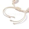 Natural Cowrie Shell Braided Bead Bracelet BJEW-JB07400-02-5