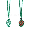 Braided Waxed Cotton Thread Cords Macrame Pouch Necklace Making AJEW-SW00022-12-2