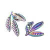 Ion Plating(IP) 304 Stainless Steel Leaf Stud Earrings for Women EJEW-F300-11MC-2