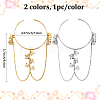 2Pcs 2 Colors Iron and Brass Upper Arm Bangles BJEW-CY0001-11A-2