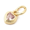 Brass Cubic Zirconia Charms KK-G554-02C-03-2