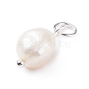 Grade B Natural Cultured Freshwater Pearl Charms X-PALLOY-JF01497-03-3