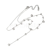 304 Stainless SteelPave Clear Cubic Zirconia Flat Round Link Chain Y Necklaces NJEW-Z088-01P-2