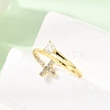 Adjustable Brass Micro Pave Cubic Zirconia Cuff Open Rings CU-CBABA66-05G-3