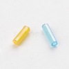 Transparent Colours Rainbow Glass Bugle Beads TSDB6MM-M-2