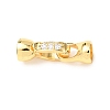 Brass Micro Pave Cubic Zirconia Fold Over Clasps KK-P164-05G-1-2