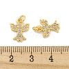 Brass Micro Pave Clear Cubic Zirconia Charms KK-Z044-37G-3