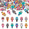 48Pcs 12 Colors Alloy Enamel Connector Charms FIND-TA0002-26-8