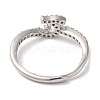 Rack Plating Brass Cubic Zirconia Arabic Letters Adjustable Rings for Women RJEW-S407-10P-11-3