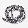 Electroplate Transparent Glass Beads Strands EGLA-A034-T3mm-M11-2