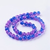 Two Tone Crackle Glass Bead Strands CCG-I001-08-2