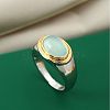 Oval Brass Cat Eye Finger Rings FS-WGC727D-02-3