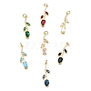 Brass Micro Pave Cubic Zirconia Pendants CU-CBA108A-02G-1