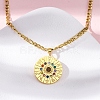 304 Stainless Steel Colorful Rhinestone Zodiac Pendant Necklaces for Women NJEW-U032-02G-2