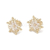 Snowflake Clear Cubic Zirconia  Stud Earrings EJEW-Z062-01G-1