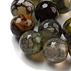 Faceted Natural Dragon Veins Agate Beads Strands G-F447-12mm-L07-4