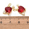 Brass Micro Pave Cubic Zirconia Charms CU-E003-12G-A-3