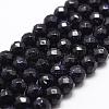 Synthetic Blue Goldstone Beads Strands G-D840-14-8mm-1