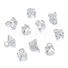 Brass Clear Cubic Zirconia Charms ZIRC-G170-11P-1