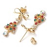 Alloy Rhinestone Christmas Tree Studs Earring EJEW-TA00444-4