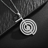 304 Stainless Steel Reiki Spiral Symbol Pendant Cable Chain Necklaces FS-WG85938-01-1