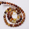 Natural Striped Agate/Banded Agate Beads Strands X-G-G581-6mm-06-2