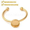 304 Stainless Steel Flat Round Pad Ring Setting STAS-I306-05A-G-2