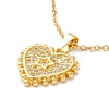 Clear Cubic Zirconia Heart with Star Pendant Necklace NJEW-O125-10G-1