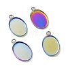 Ion Plating(IP) 304 Stainless Steel Pendant Cabochon Settings STAS-H383-12M-1