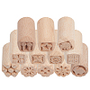 12pcs 12 styles Round Wooden Traditional Chinese Moon Cake Molds AJEW-CA0004-24-7