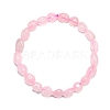 Natural Rose Quartz Bead Stretch Bracelets BJEW-K213-01-3