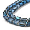Electroplate Transparent Glass Beads Strands GLAA-C029-02A-01-3
