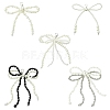 5Pcs 5 Styles Bowknot Plastic Imitation Pearl Shoe Charms AJEW-CJ0001-64-1