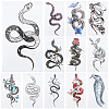 Snake Water Proof Removable Temporary Tattoos Stickers AJEW-WH20048-49-1