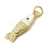 Brass Enamel Pendants X1-KK-A266-39G-01-2